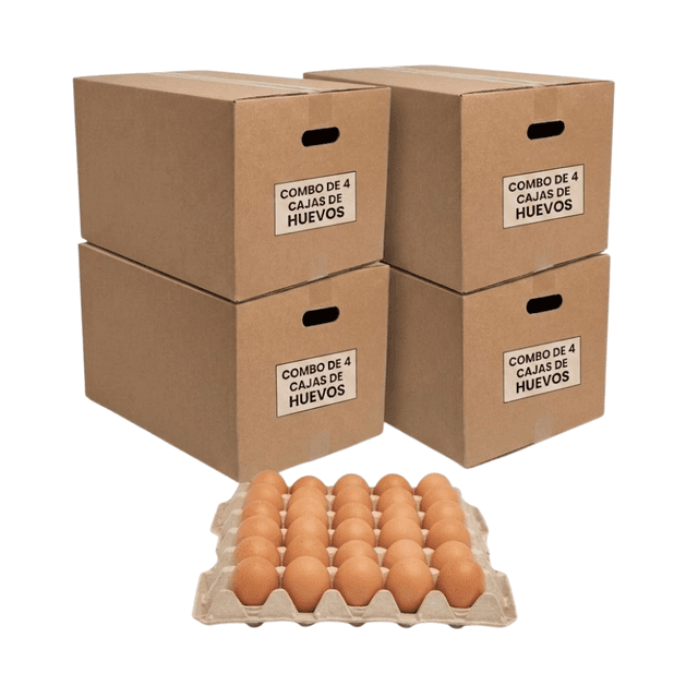 COMBO 4 CAJAS HUEVOS CLASE A DESDE 23,50KG C/CAJA